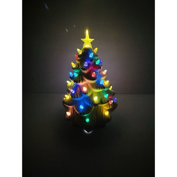 Mr Christmas Retro Nostalgic Ceramic White Lighted Christmas Tree Holiday 14” - Picture 2 of 16